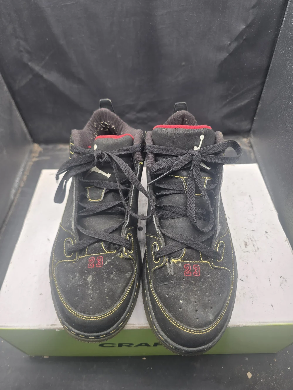 Jordan Black and Red Athletic High-Top Sneakers